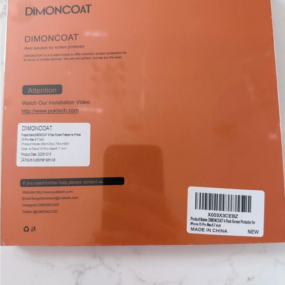 DIMONCOAT 4 pack Screen Protector for iPhone 15 Pro Max